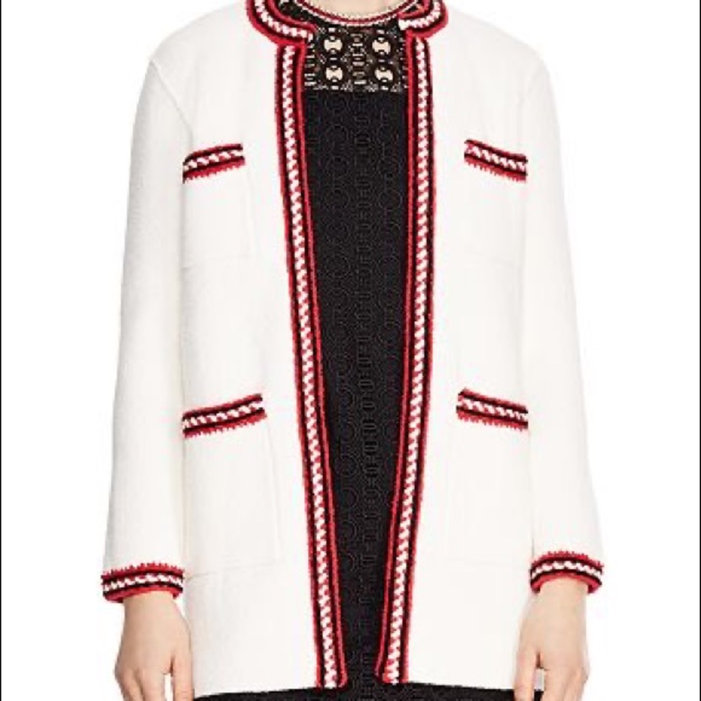 SANDRO Luce Chunky Open Front Cardigan Knit Jacket